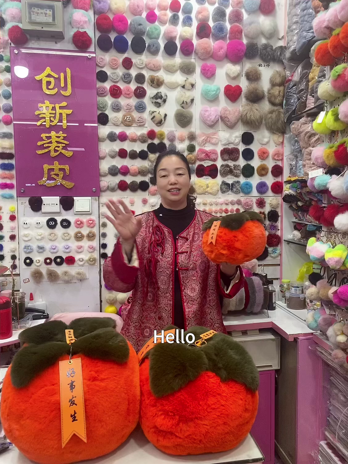 Cute plush persimmon perfect for home decor gifts soft stylish