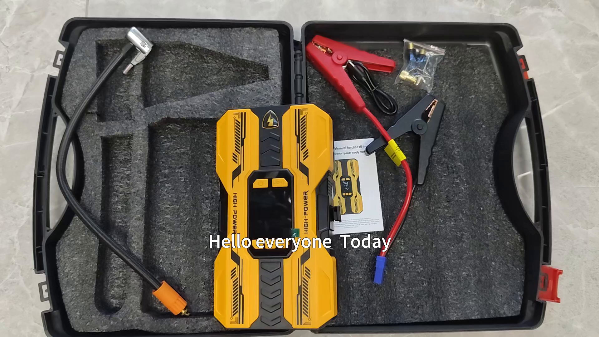 This car power supply offers 6 functions, 6000mAh battery, jump-start, tire pressure, charging, lighting, complete accessories, and stable design, perfect for emergencies.