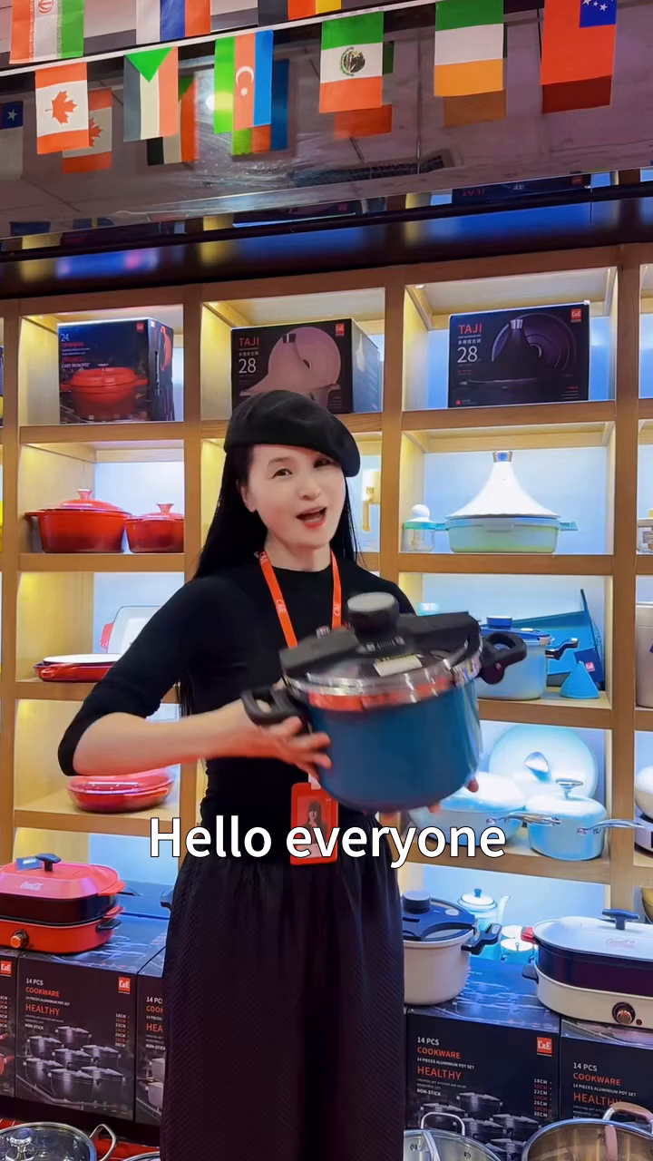 Introducing C& This pressure cooker with foldable handles: space-saving, easy storage, efficient transport. Perfect for home and business use. Enjoy cooking with echuangyi Kitchenware.