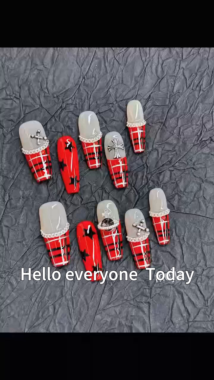 Handmade unique nails with sweet cool style perfect for outings and events. Many sisters love them!