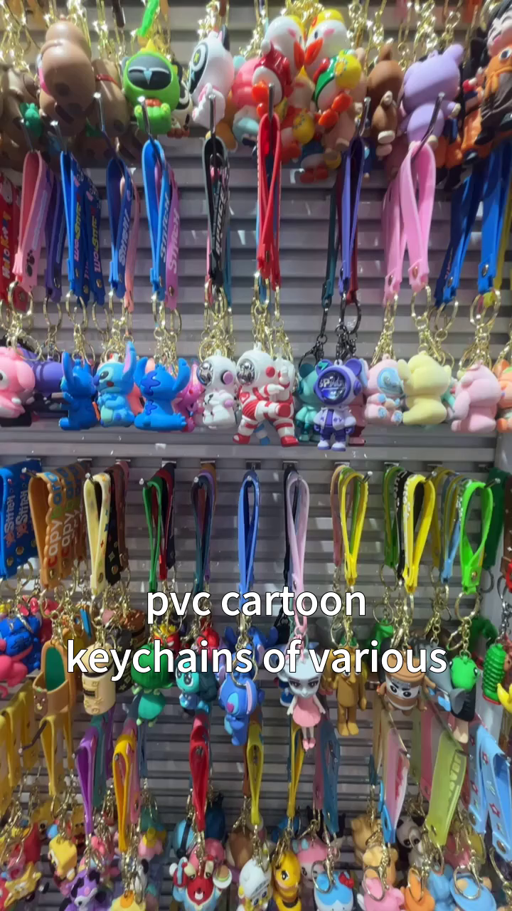 Cute and practical PVC cartoon keychains with vibrant colors and detailed craftsmanship. Perfect for bags or keys, durable and fade-resistant. Many styles available—message me to explore more!